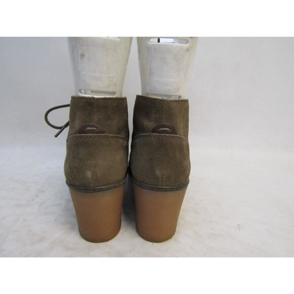 Clarks Womens Size 8 M Brown Suede Lace Up Wedge Fashion Ankle Boots Booties - Picture 7 of 11